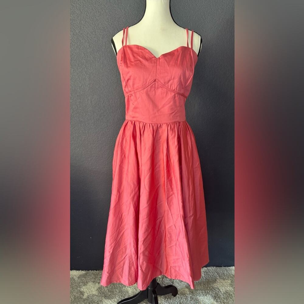 Unique Vintage Pink Fit & Flare Dress | Size L